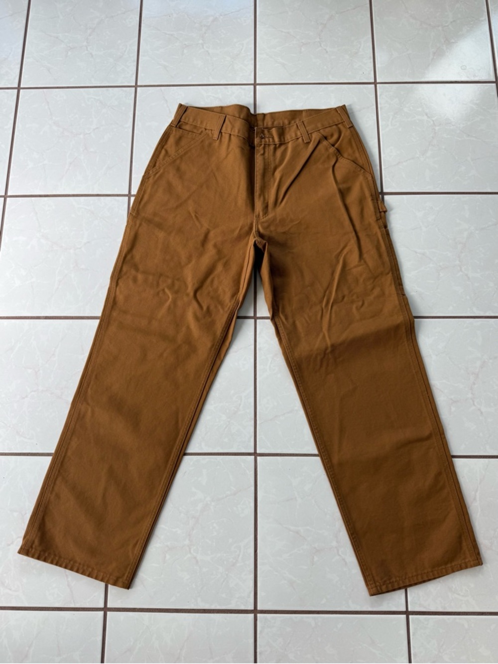 Men's Brown Carhartt Straight-Leg Carpenter Pants 36x32